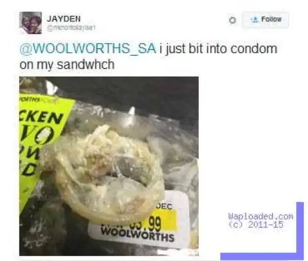 Woman Finds Condom In Her Sandwich (Photos)